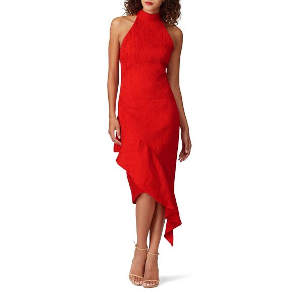 Revolve Elliatt Red Felice High Neck Midi Dress Size Small - Picture 1 of 10